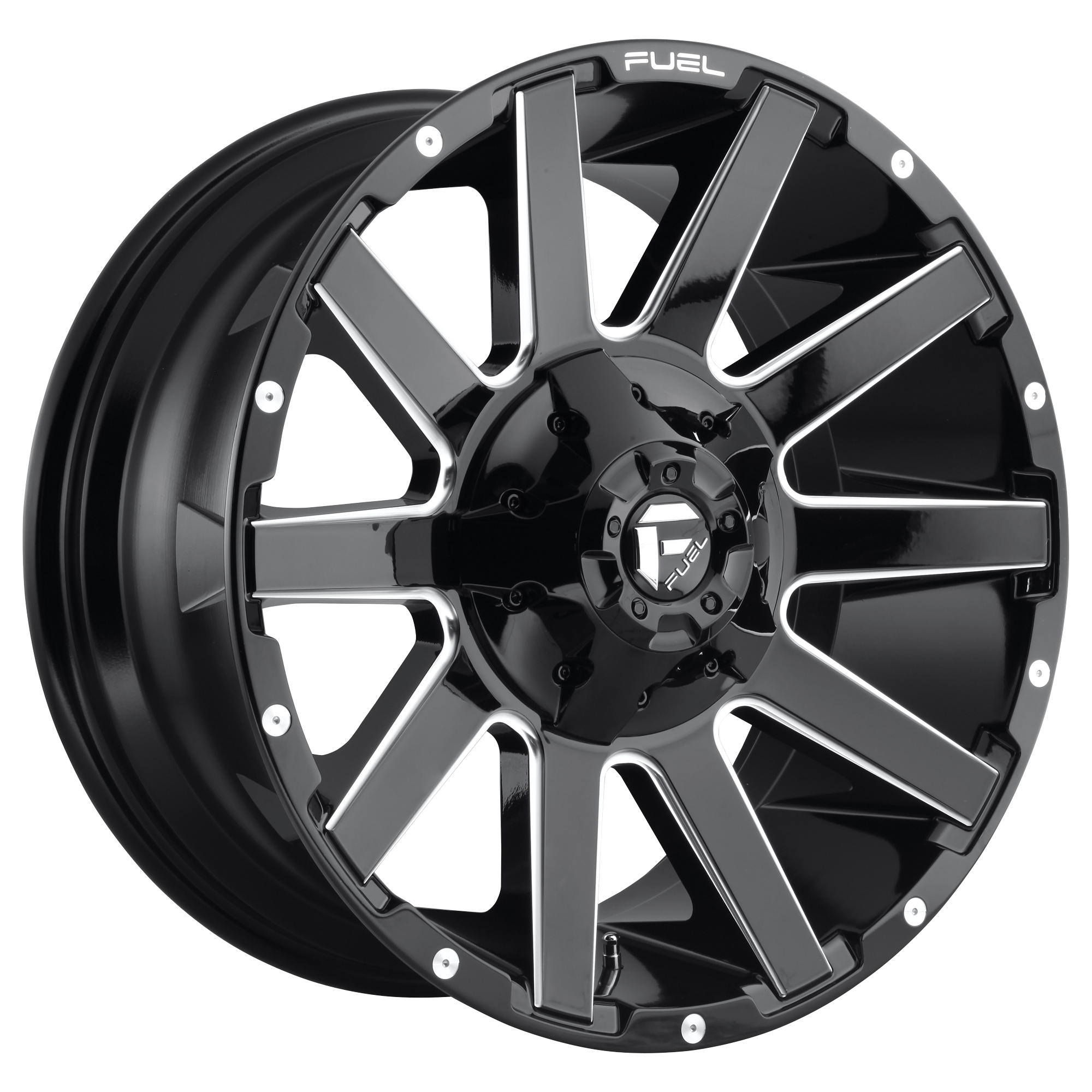 Fuel 1PC D615 CONTRA – 22X10 – 6X135/6X139.7 – -19 mm – GLOSS BLACK MILLED