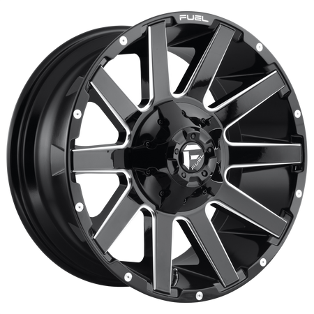 Fuel 1PC D615 CONTRA – 22X12 – 6X135/6X139.7 – -43 mm – GLOSS BLACK MILLED