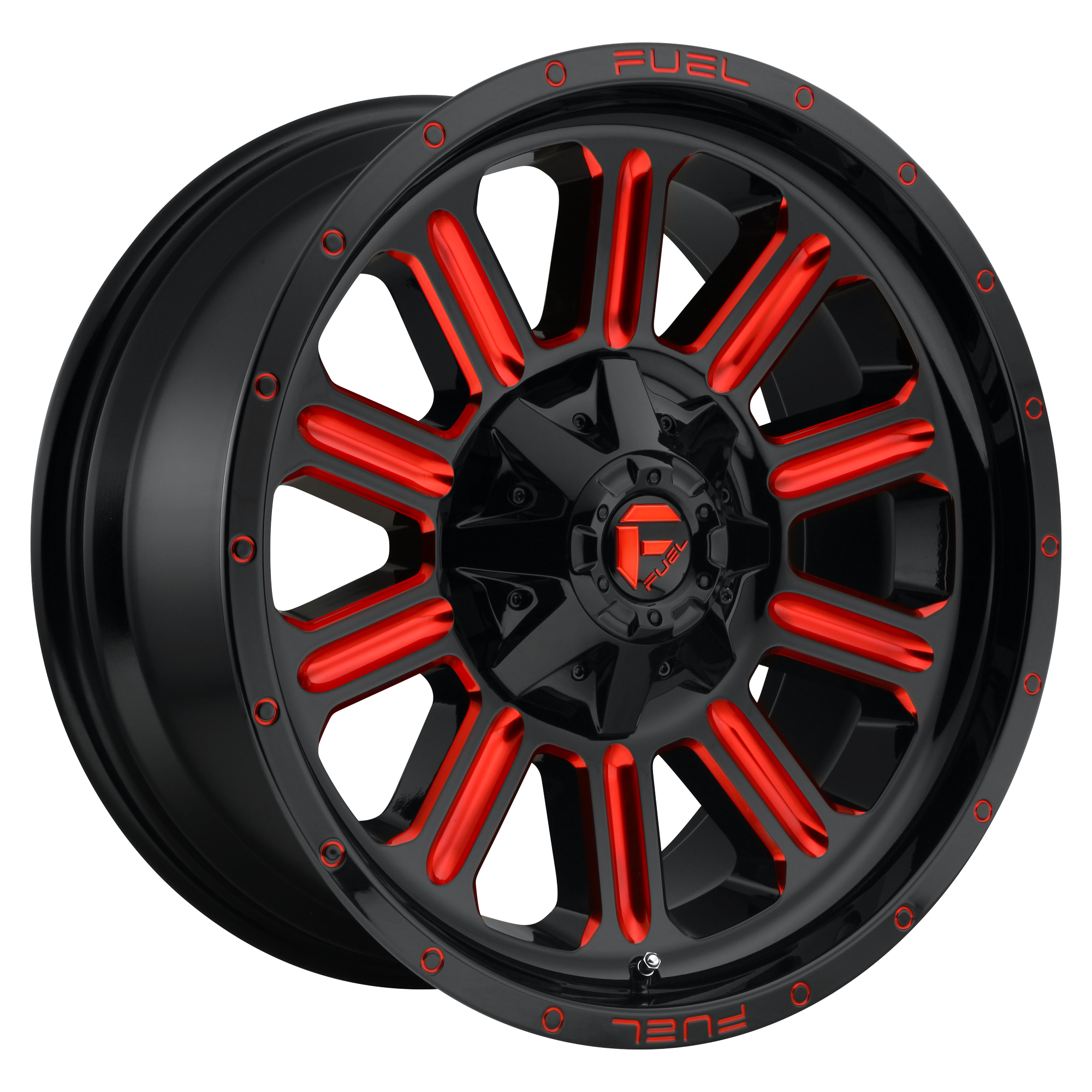 Fuel 1PC D621 HARDLINE – 20X10 – 5X114.3/5X127 – -18 mm – GLOSS BLACK RED TINTED CLEAR