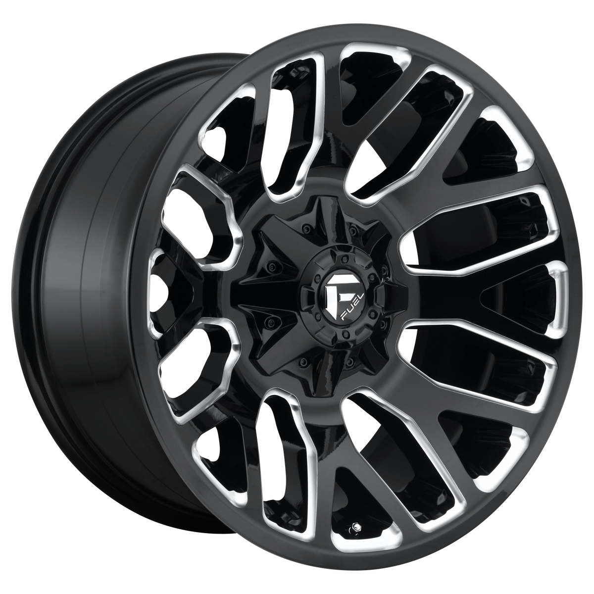 Fuel 1PC D623 WARRIOR – 20X10 – 5X114.3/5X127 – -18 mm – GLOSS BLACK MILLED