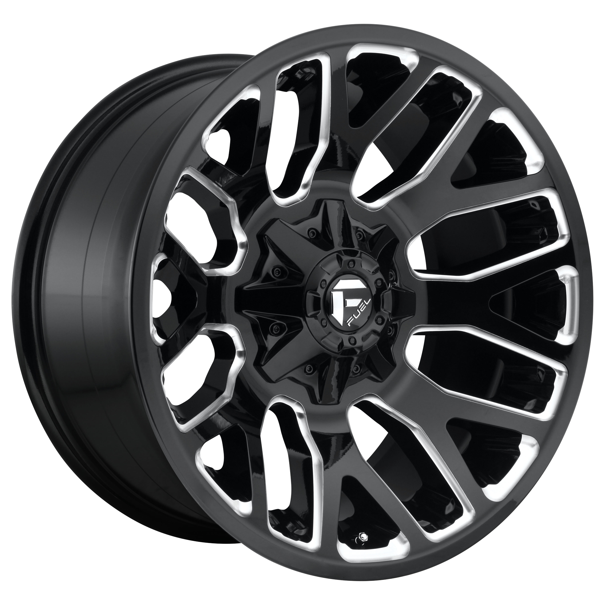 Fuel 1PC D623 WARRIOR – 20X10 – 5X114.3/5X127 – -18 mm – GLOSS BLACK MILLED