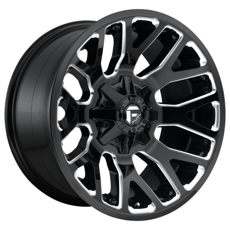 Fuel 1PC D623 WARRIOR – 20X10 – 5X114.3/5X127 – -18 mm – GLOSS BLACK MILLED