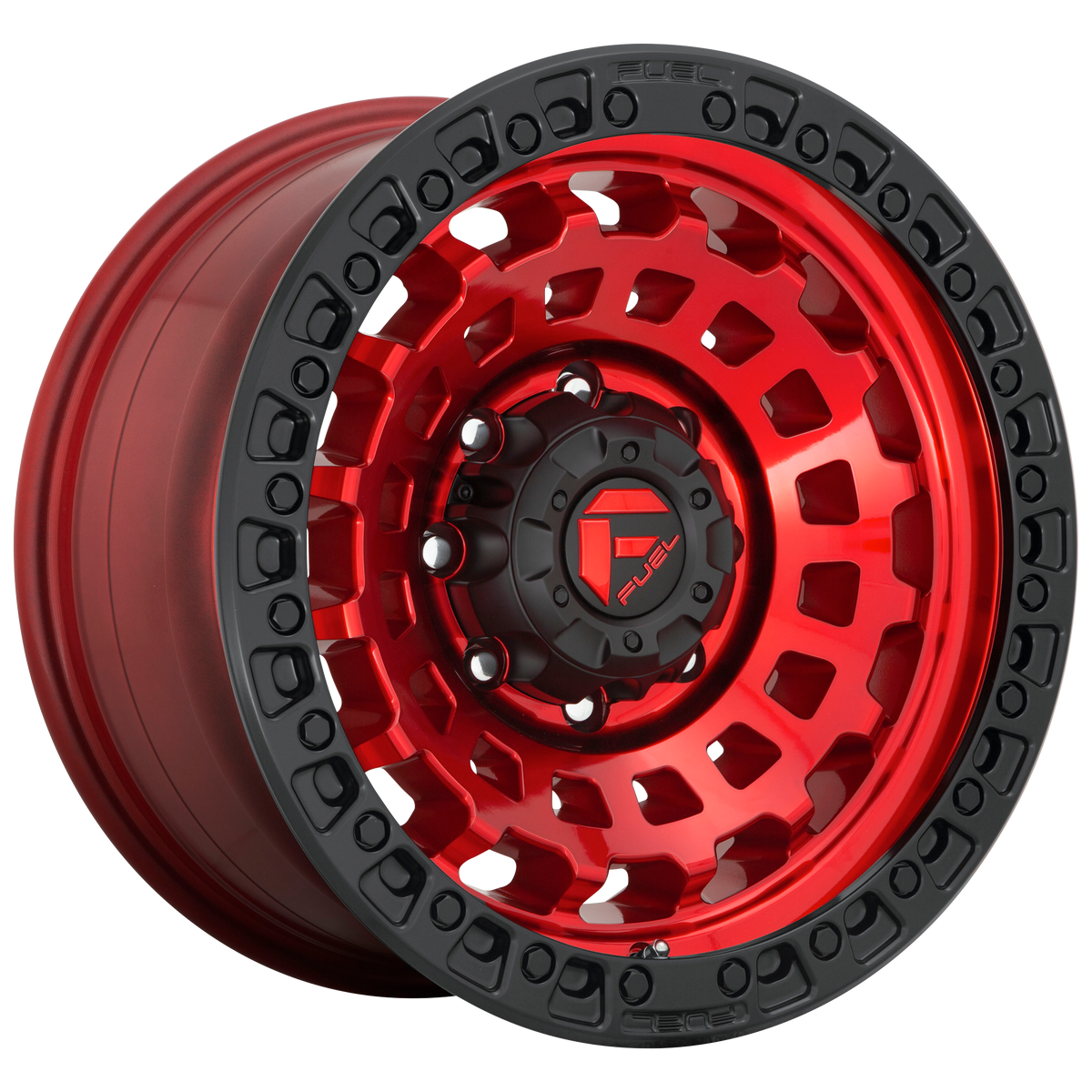 Fuel 1PC D632 ZEPHYR – 17X9 – 5X127 – -12 mm – CANDY RED BLACK BEAD RING