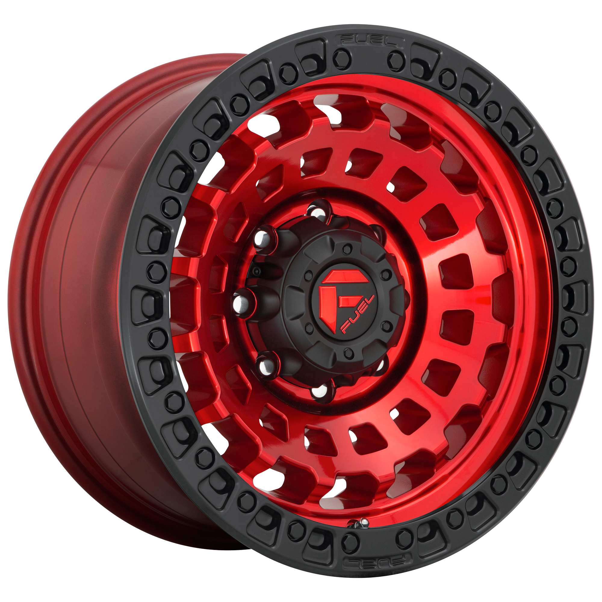 Fuel 1PC D632 ZEPHYR – 17X9 – 5X127 – 1 mm – CANDY RED BLACK BEAD RING