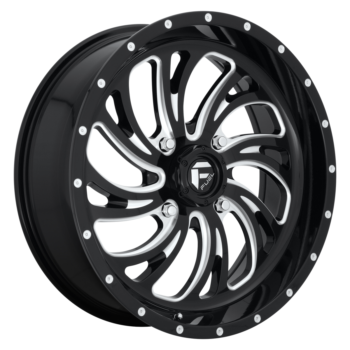Fuel UTV D641 KOMPRESSOR UTV – 22X7 – 4X156 – 13 mm – GLOSS BLACK MILLED