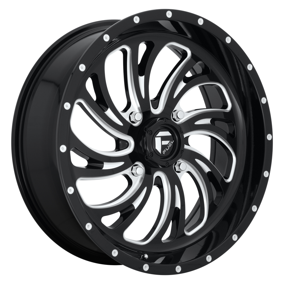 Fuel UTV D641 KOMPRESSOR UTV – 22X7 – 4X156 – 13 mm – GLOSS BLACK MILLED
