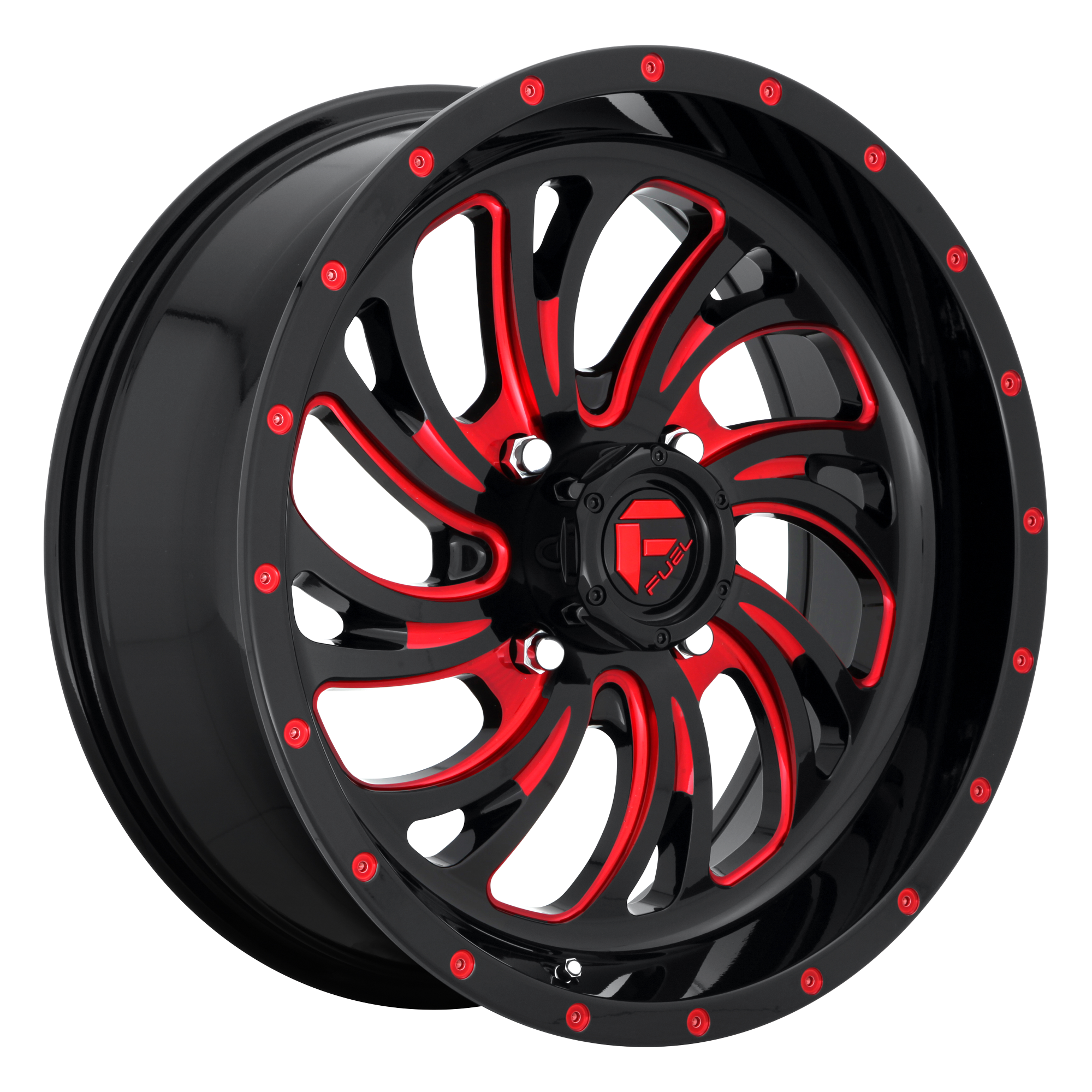 Fuel UTV D642 KOMPRESSOR UTV – 20X7 – 4X156 – 13 mm – GLOSS BLACK RED TINTED CLEAR