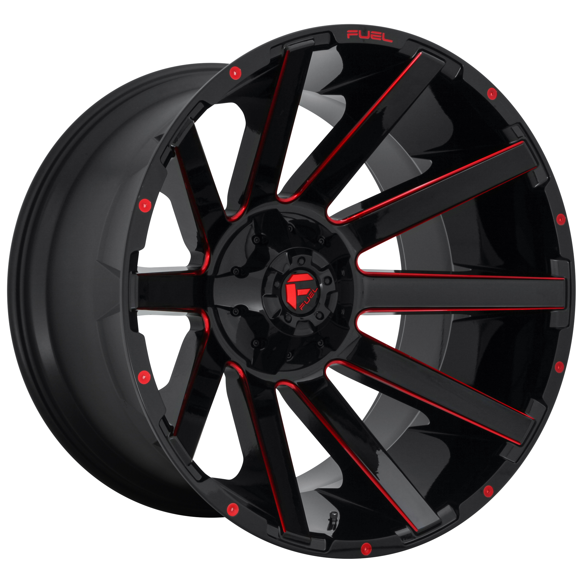Fuel 1PC D643 CONTRA – 20X10 – 5X114.3/5X127 – -18 mm – GLOSS BLACK RED TINTED CLEAR