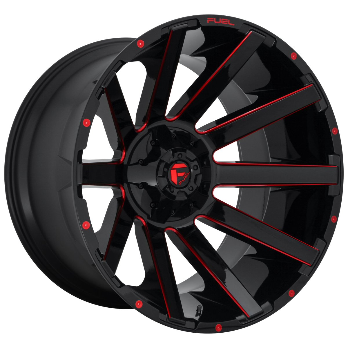 Fuel 1PC D643 CONTRA – 22X12 – 6X135/6X139.7 – -43 mm – GLOSS BLACK RED TINTED CLEAR