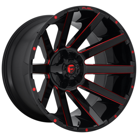 Fuel 1PC D643 CONTRA – 22X12 – 6X135/6X139.7 – -43 mm – GLOSS BLACK RED TINTED CLEAR