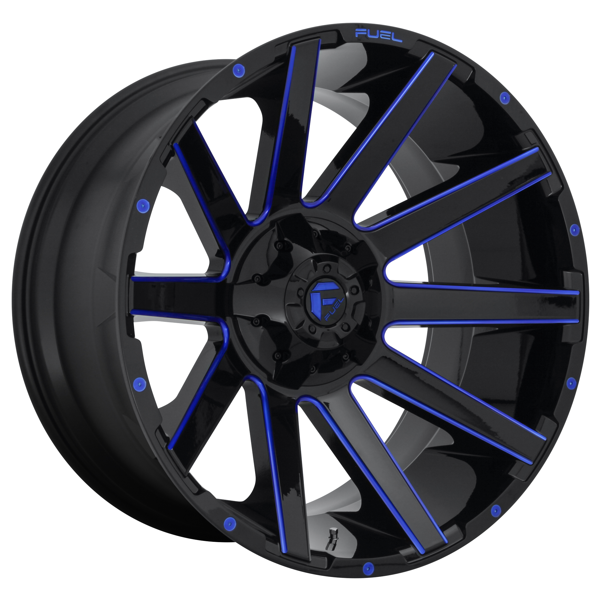 Fuel 1PC D644 CONTRA – 20X9 – 6X135/6X139.7 – 20 mm – GLOSS BLACK BLUE TINTED CLEAR