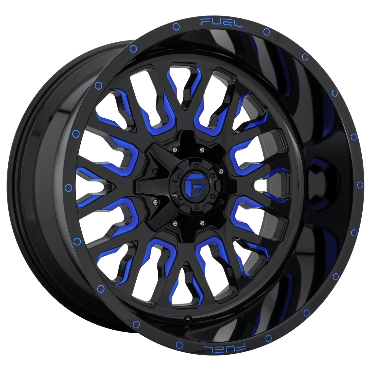 Fuel 1PC D645 STROKE – 20X10 – 8X170 – -18 mm – GLOSS BLACK BLUE TINTED CLEAR