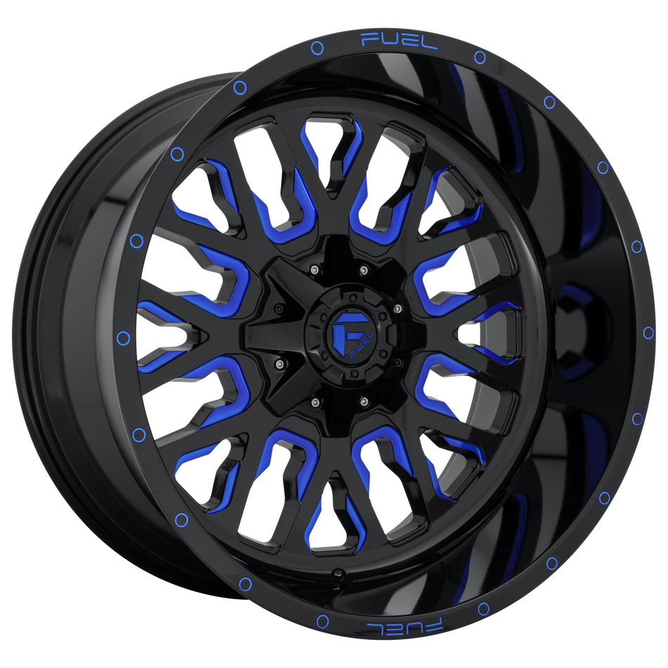 Fuel 1PC D645 STROKE – 20X10 – 8X170 – -18 mm – GLOSS BLACK BLUE TINTED CLEAR
