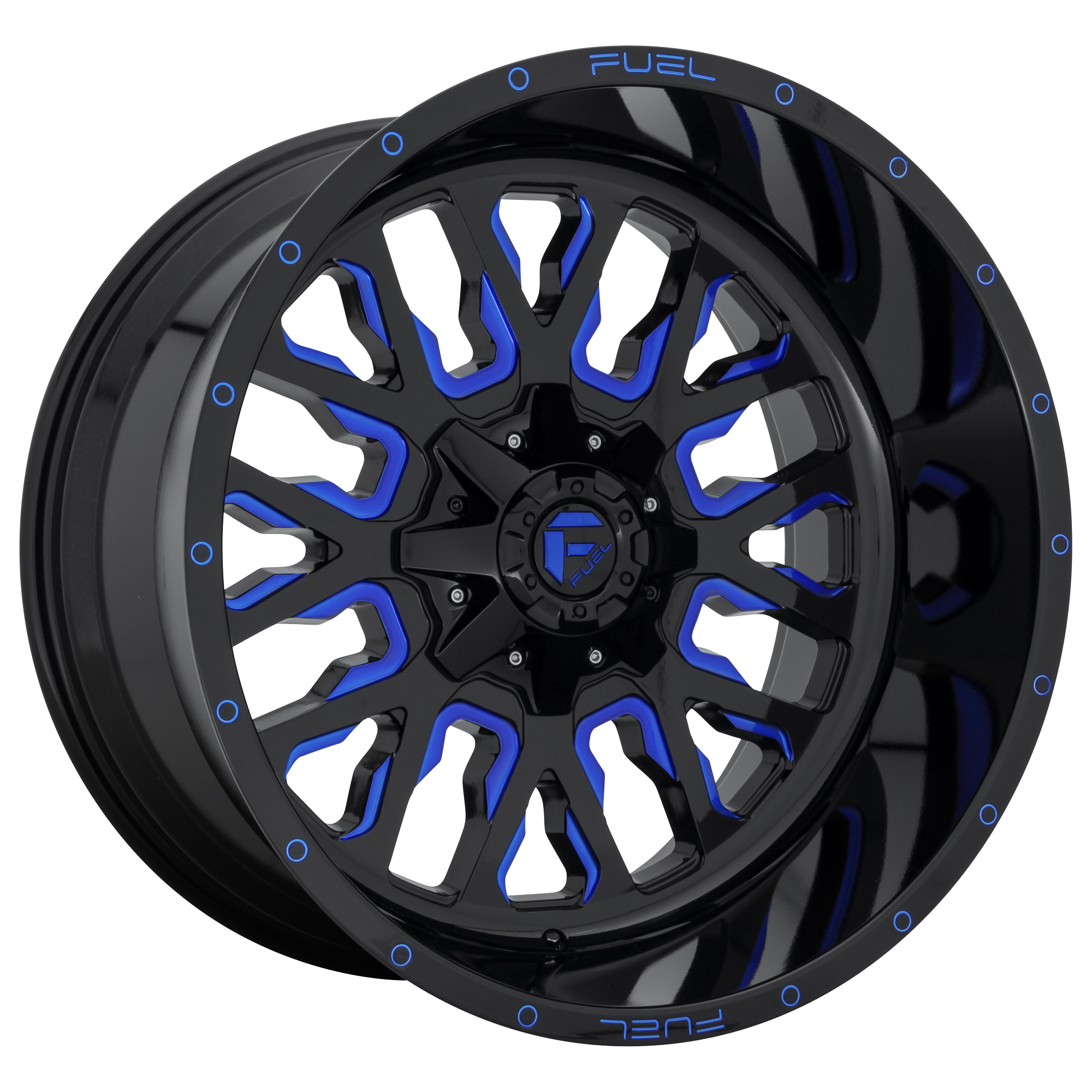 Fuel 1PC D645 STROKE – 18X9 – 6X135/6X139.7 – 20 mm – GLOSS BLACK BLUE TINTED CLEAR