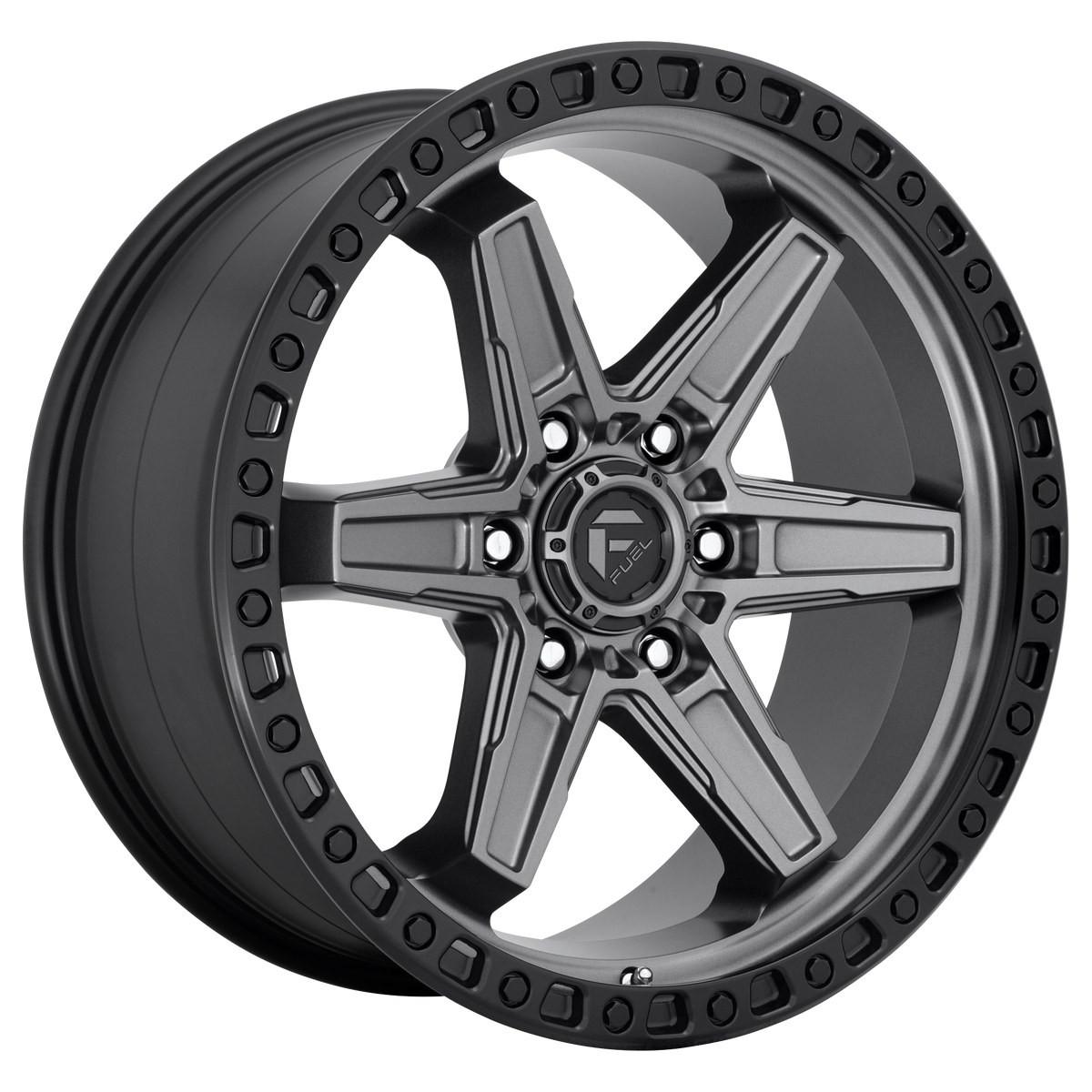 Fuel 1PC D698 KICKER – 17X9 – 6X139.7 – 1 mm – MATTE GUNMETAL BLACK BEAD RING
