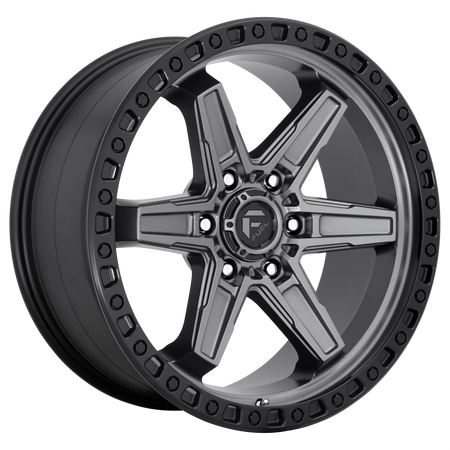 Fuel 1PC D698 KICKER – 17X9 – 6X139.7 – 1 mm – MATTE GUNMETAL BLACK BEAD RING