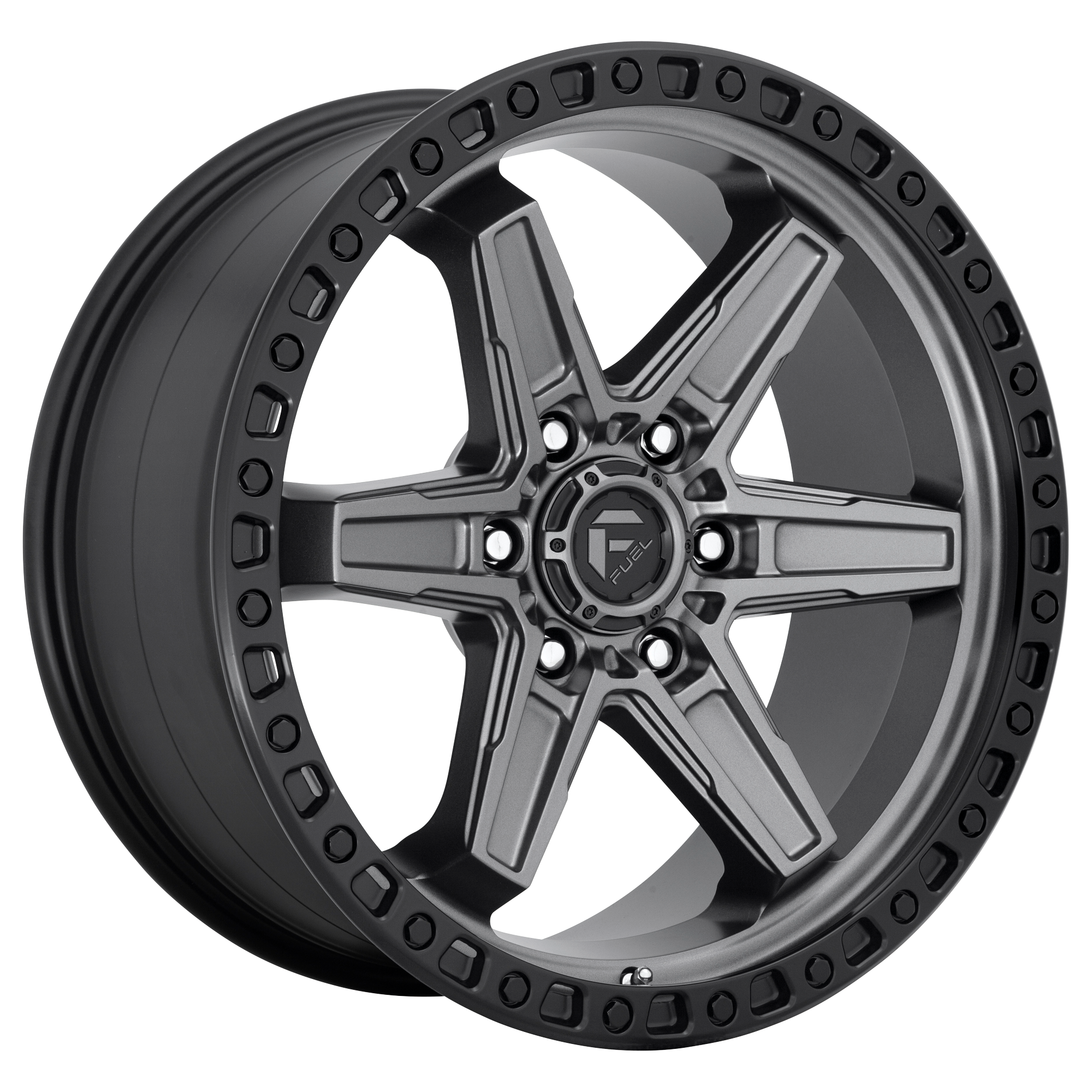 Fuel 1PC D698 KICKER – 17X9 – 6X139.7 – -12 mm – MATTE GUNMETAL BLACK BEAD RING