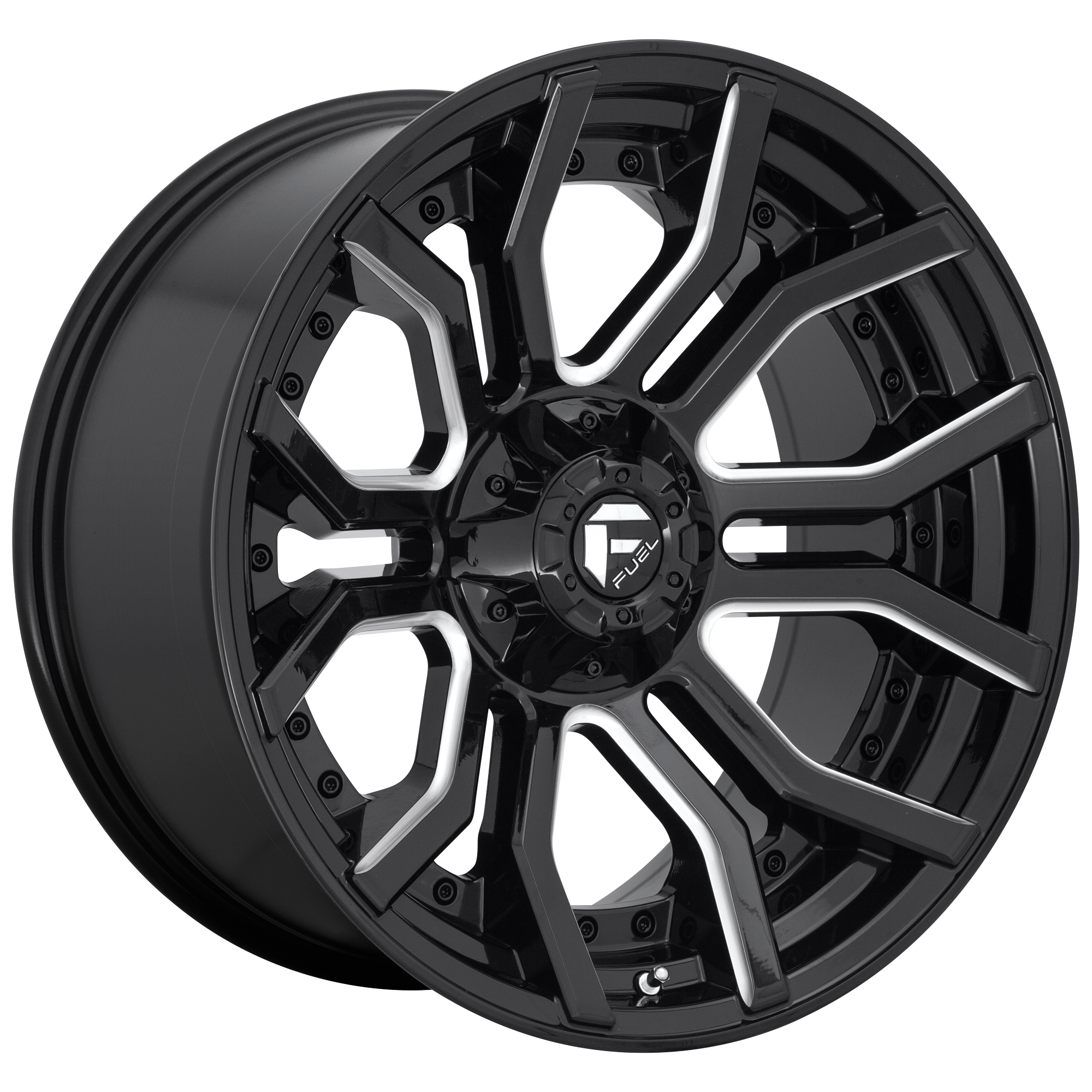 Fuel 1PC D711 RAGE – 20X10 – 6X135/6X139.7 – -18 mm – GLOSS BLACK MILLED