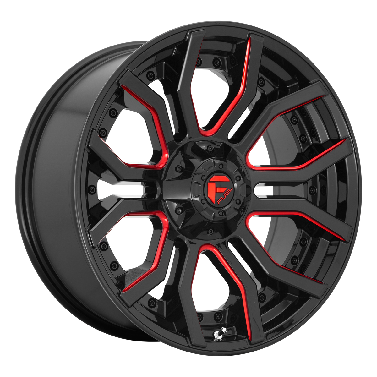 Fuel 1PC D712 RAGE – 20X10 – 5X127/5X139.7 – -18 mm – GLOSS BLACK RED TINTED CLEAR