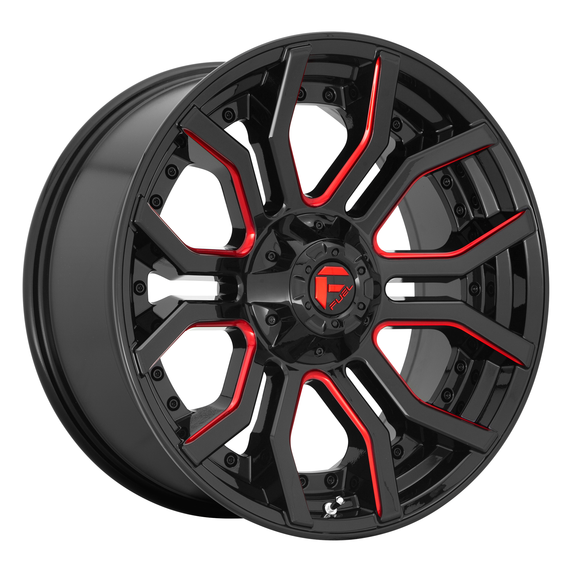 Fuel 1PC D712 RAGE – 20X10 – 5X127/5X139.7 – -18 mm – GLOSS BLACK RED TINTED CLEAR