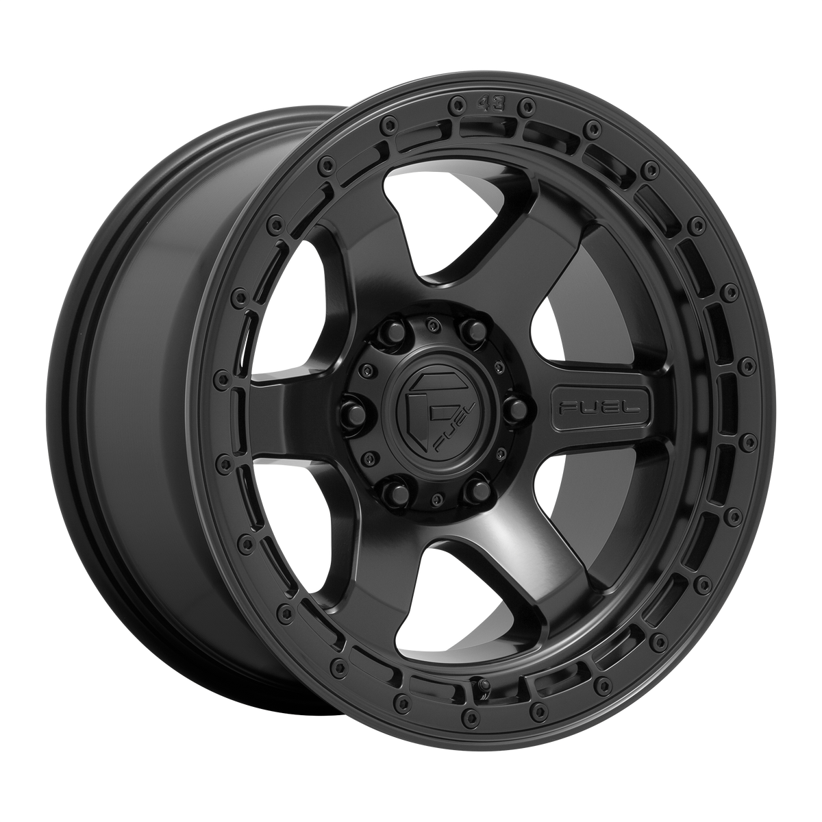 Fuel 1PC D750 BLOCK – 17X9 – 5X127 – 1 mm – MATTE BLACK W/ BLACK RING