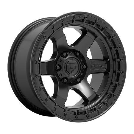 Fuel 1PC D750 BLOCK – 17X9 – 5X127 – 1 mm – MATTE BLACK W/ BLACK RING