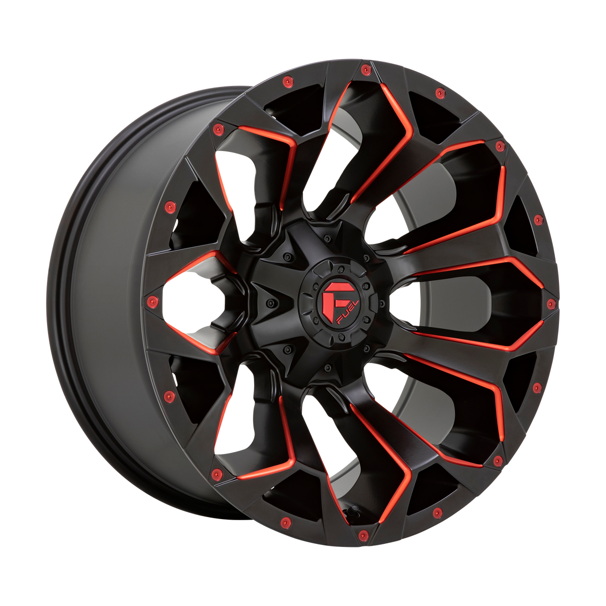 Fuel 1PC D787 ASSAULT – 17X8.5 – 6X120 – 14 mm – MATTE BLACK RED MILLED