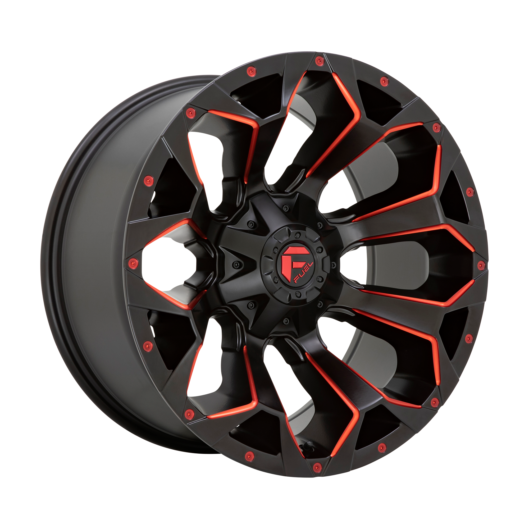 Fuel 1PC D787 ASSAULT – 20X10 – 6X135/6X139.7 – -22 mm – MATTE BLACK RED MILLED