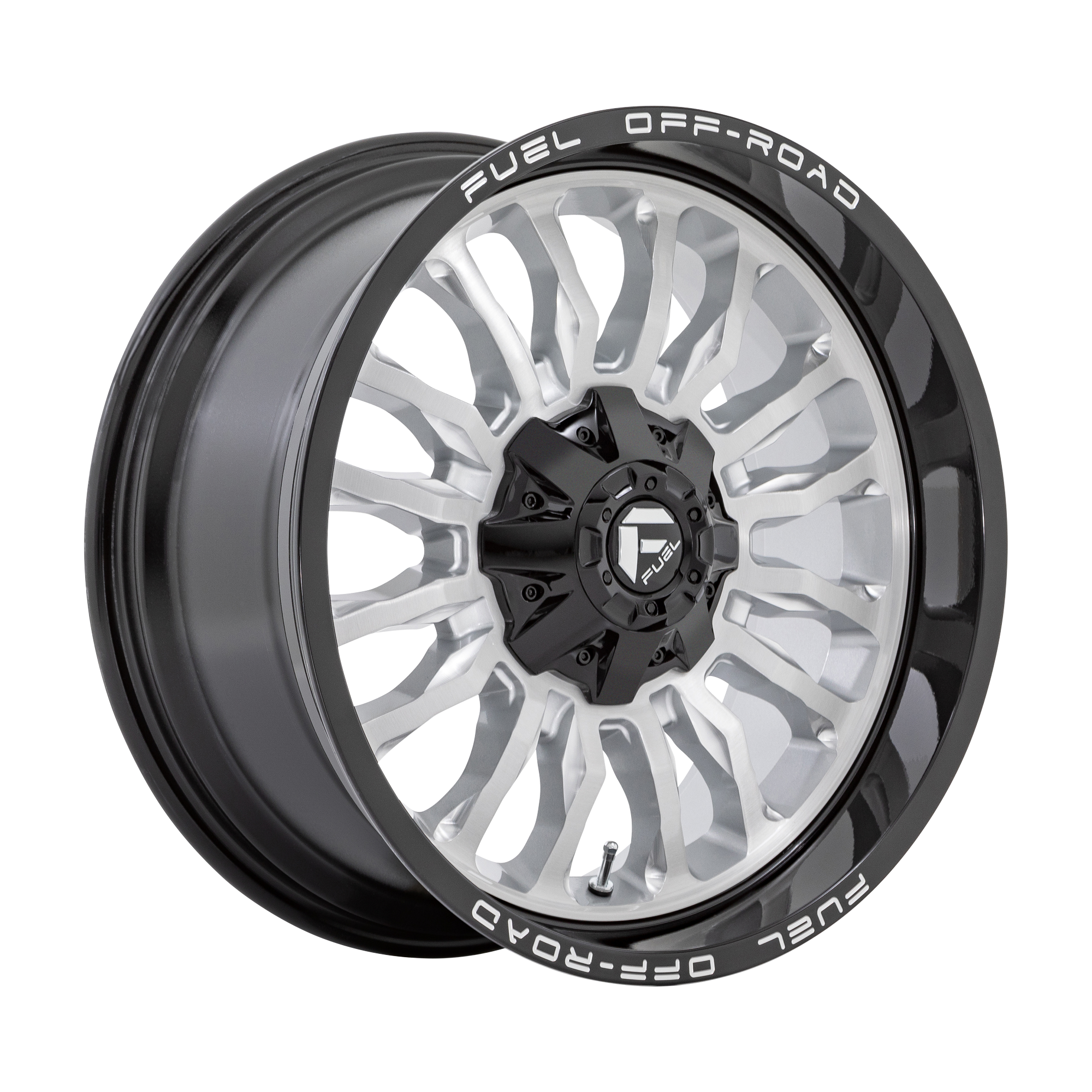 Fuel 1PC D798 ARC – 20X9 – 5X114.3/5X127 – 1 mm – SILVER BRUSH FACE W/ BLK LIP