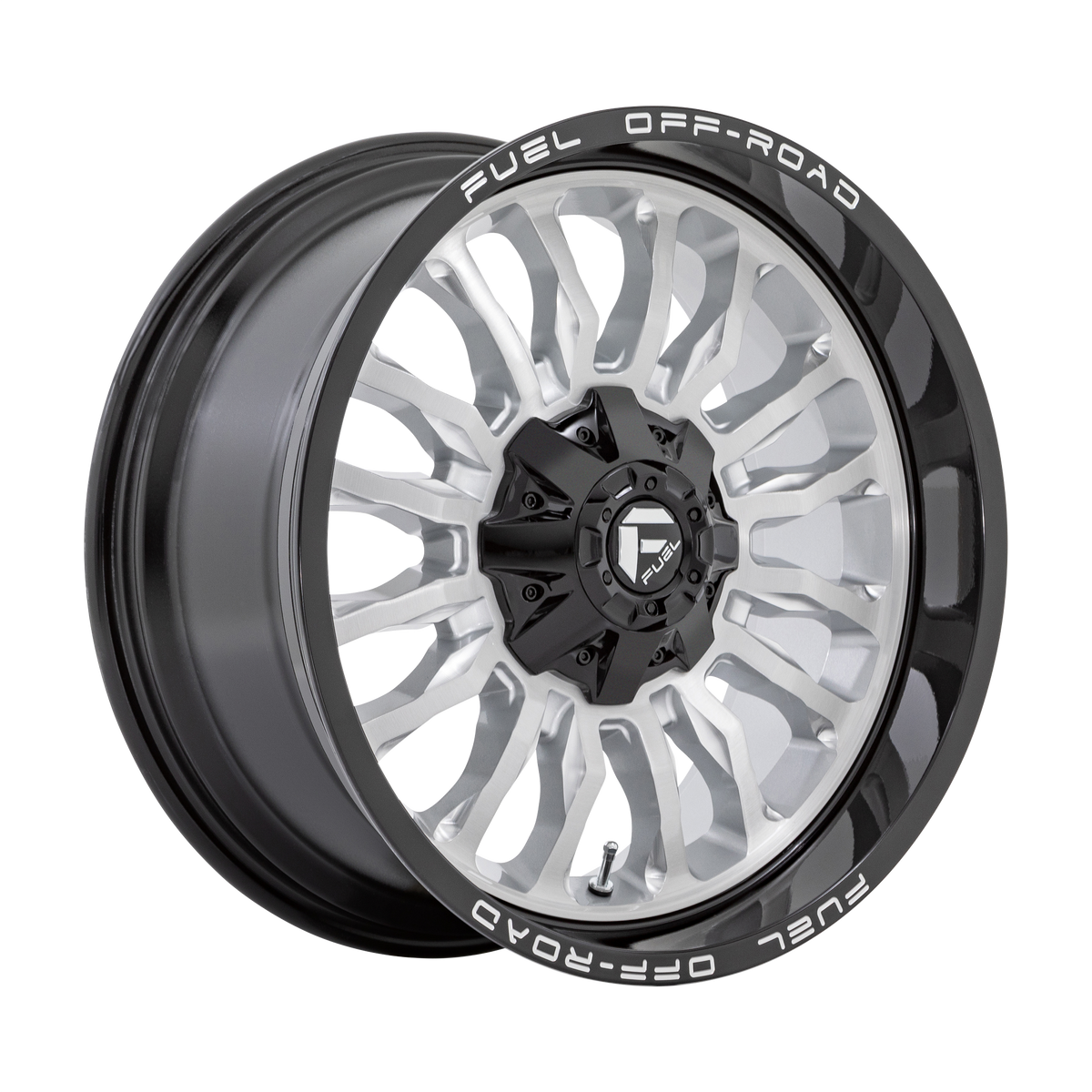 Fuel 1PC D798 ARC – 20X10 – 8X170 – -18 mm – SILVER BRUSH FACE W/ BLK LIP