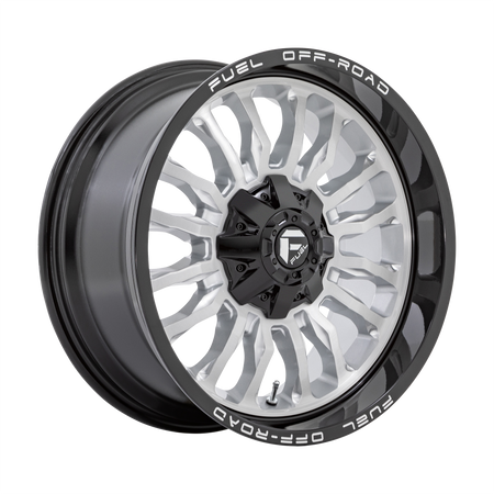 Fuel 1PC D798 ARC – 20X10 – 8X170 – -18 mm – SILVER BRUSH FACE W/ BLK LIP