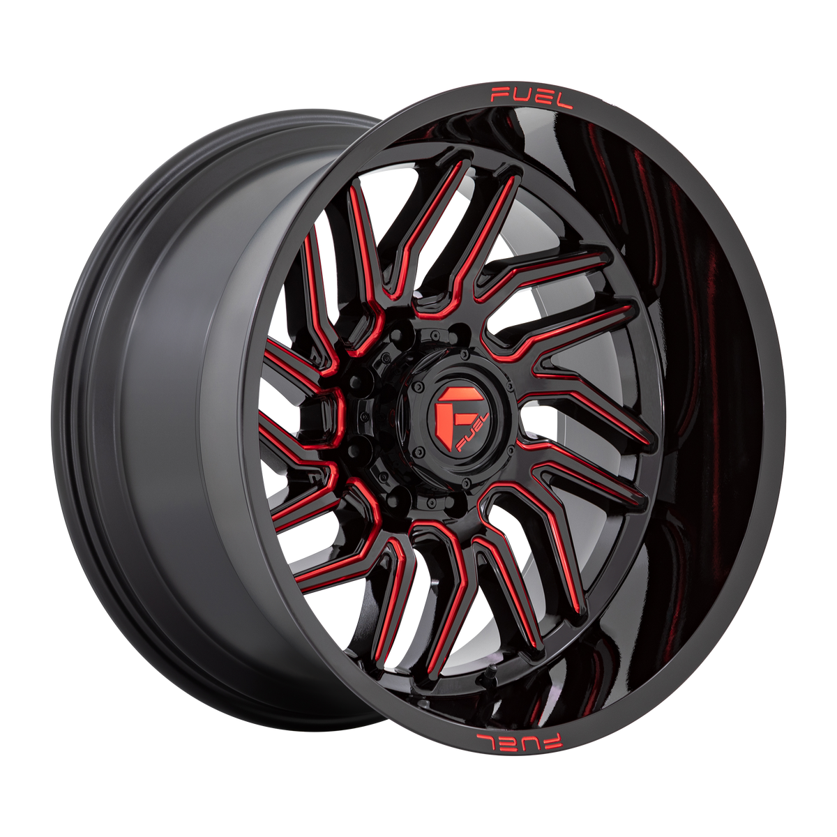 Fuel 1PC D808 HURRICANE – 20X9 – 5X127 – 1 mm – GLOSS BLACK MILLED RED TINT