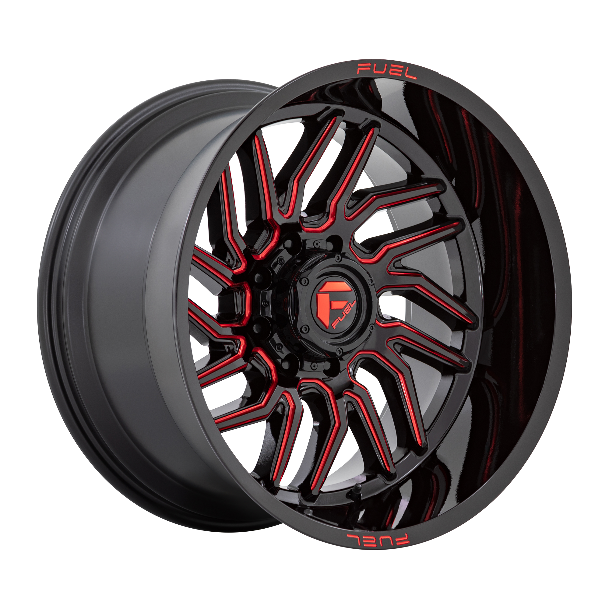Fuel 1PC D808 HURRICANE – 20X9 – 5X127 – 1 mm – GLOSS BLACK MILLED RED TINT