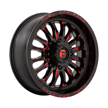 Fuel UTV D822 ARC UTV – 22X7 – 4X137 – 13 mm – GLOSS BLACK MILLED RED