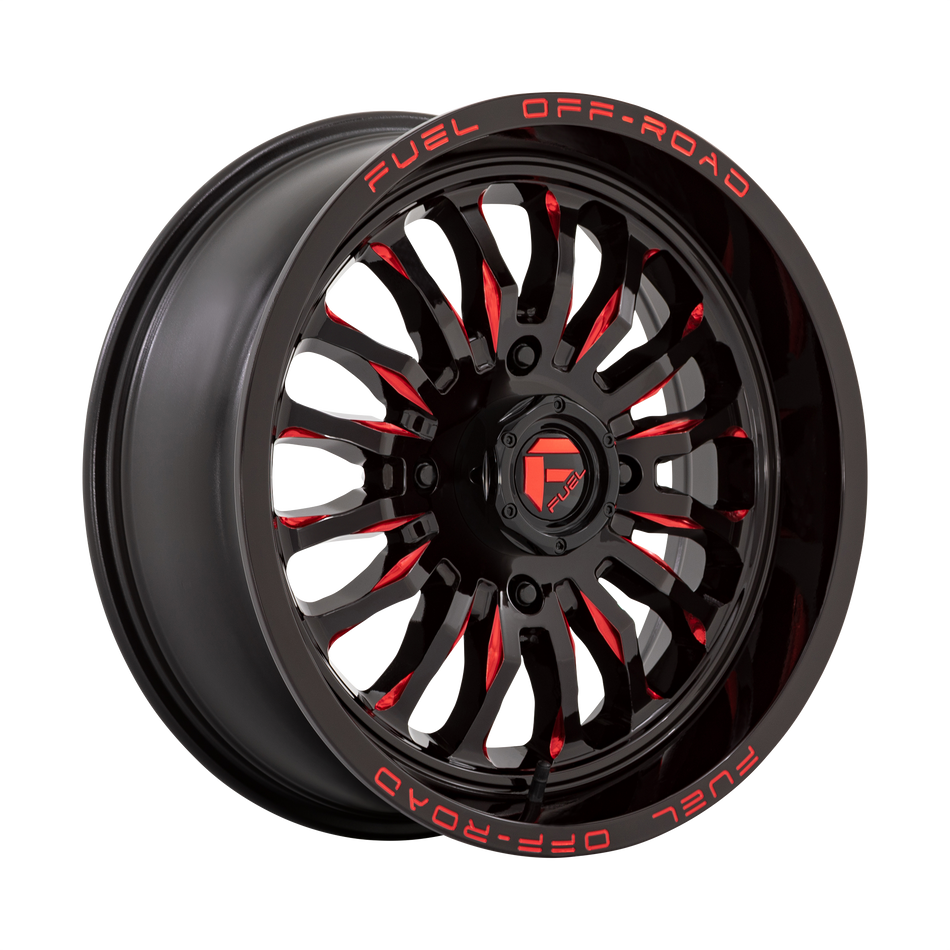 Fuel UTV D822 ARC UTV – 22X7 – 4X137 – 13 mm – GLOSS BLACK MILLED RED