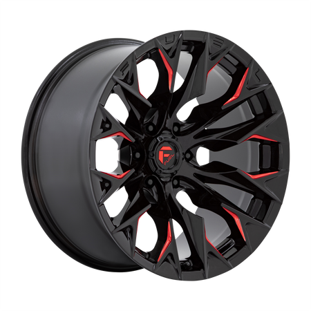 Fuel 1PC D823 FLAME – 20X9 – 8X170 – 20 mm – GLOSS BLACK MILL W/ CANDY RED