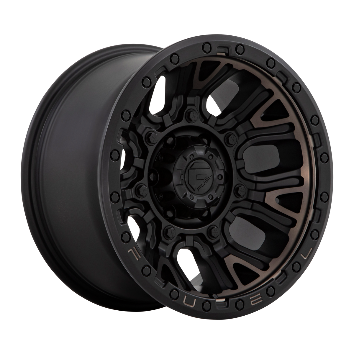 Fuel 1PC D824 TRACTION – 17X9 – 6X139.7 – -12 mm – MATTE BLACK W DOUBLE DARK TINT