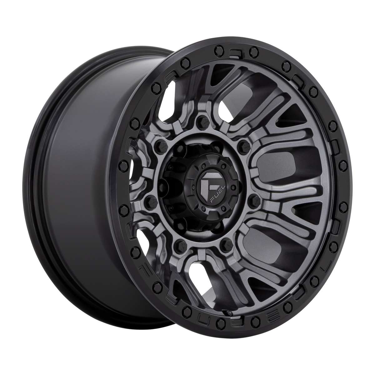 Fuel 1PC D825 TRACTION – 20X10 – 5X127 – -18 mm – MATTE GUNMETAL W/ BLACK RING
