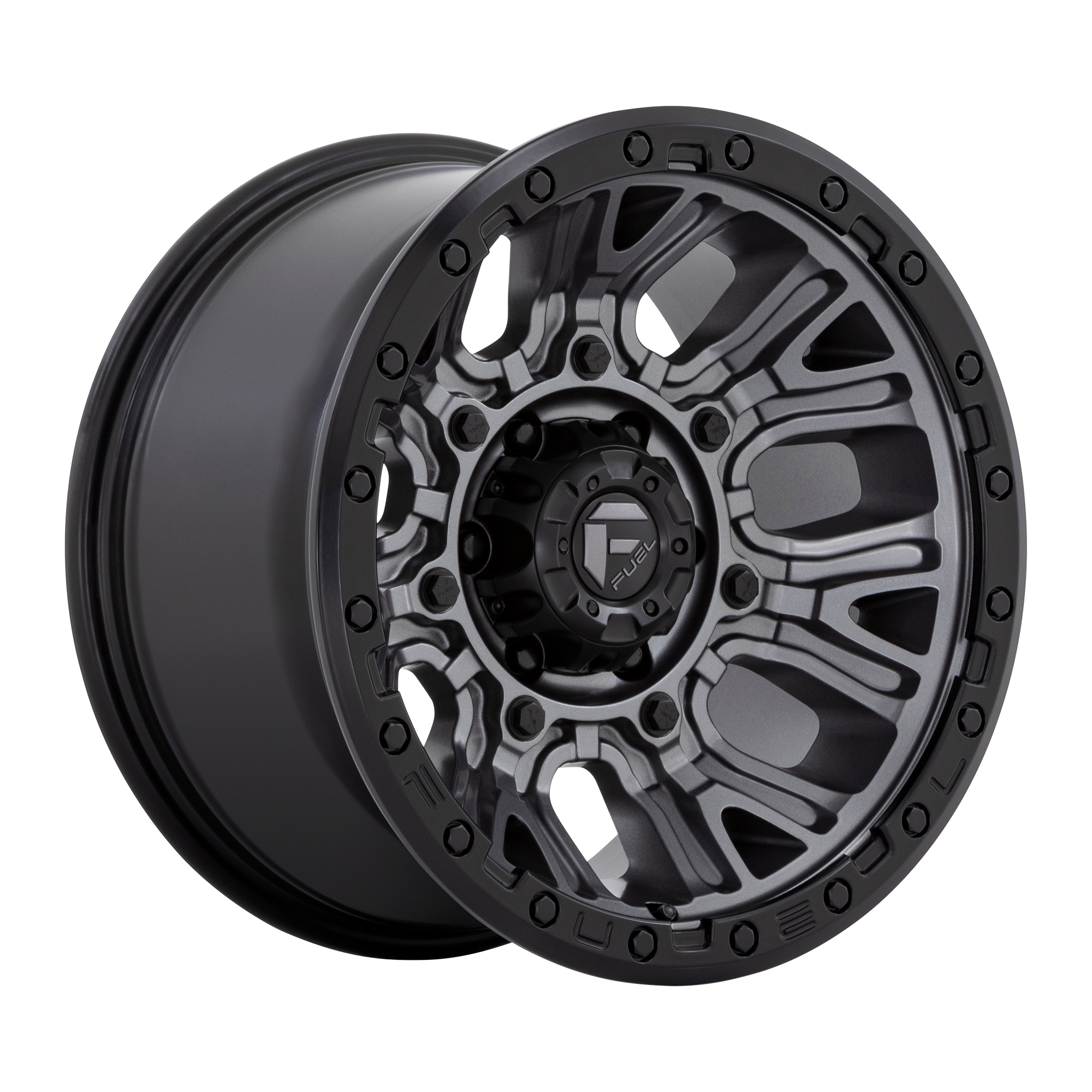 Fuel 1PC D825 TRACTION – 20X10 – 5X127 – -18 mm – MATTE GUNMETAL W/ BLACK RING