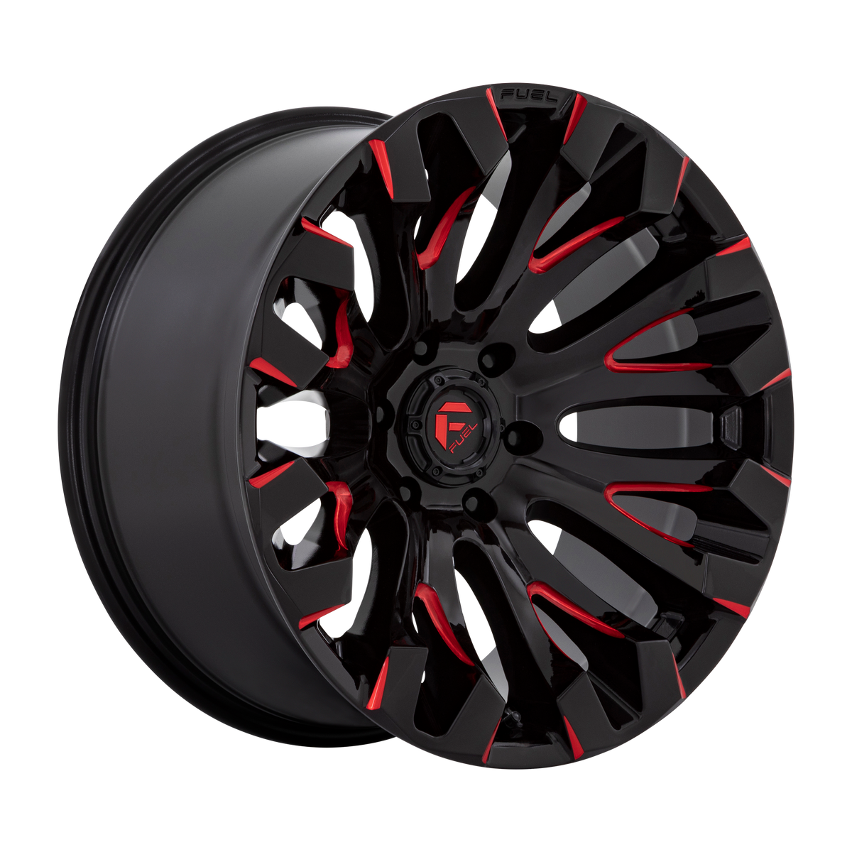 Fuel 1PC D829 QUAKE – 18X9 – 6X139.7 – 1 mm – GLOSS BLACK MILLED RED TINT