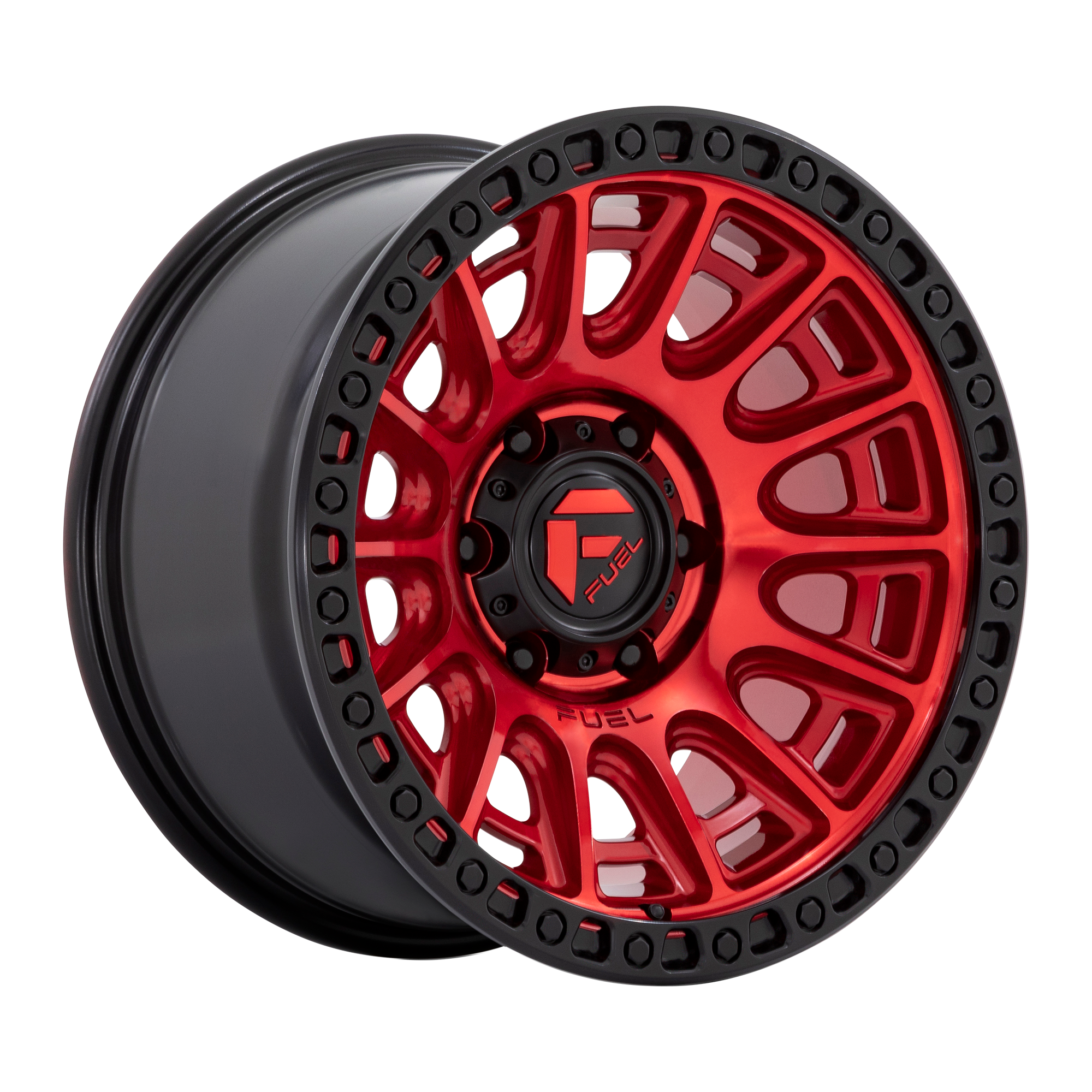 Fuel 1PC D834 CYCLE – 17X9 – 5X127 – -12 mm – CANDY RED W/ BLACK RING