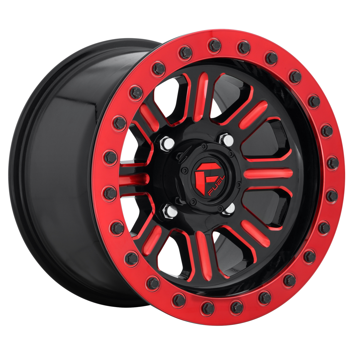 Fuel UTV D911 HARDLINE UTV BEADLOCK – 15X7 – 4X156 – 38 mm – GLOSS BLACK RED TINTED CLEAR