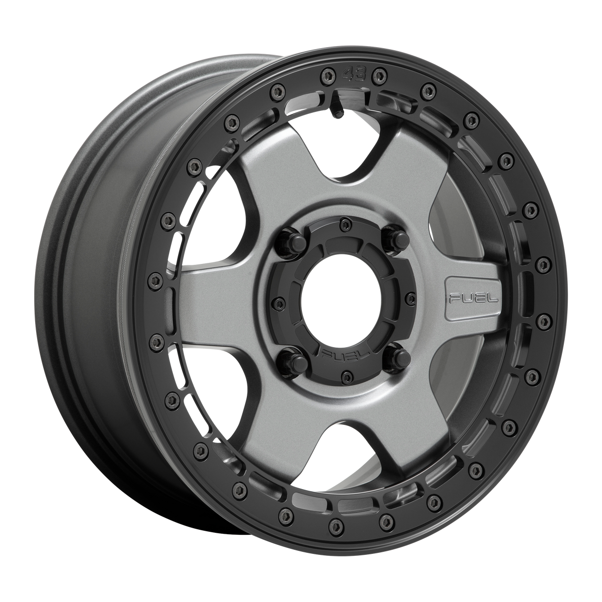 Fuel UTV D923 BLOCK UTV BEADLOCK – 15X6 – 4X137 – 38 mm – MATTE GUN METAL W/ BLACK RING