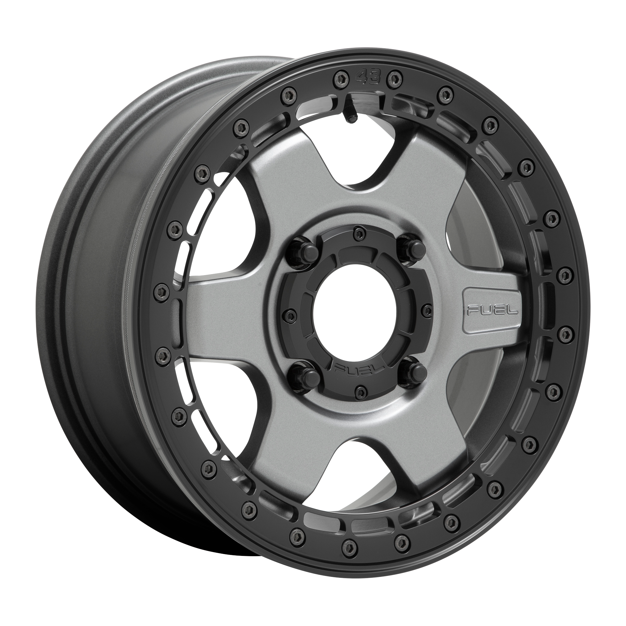 Fuel UTV D923 BLOCK UTV BEADLOCK – 15X6 – 4X137 – 38 mm – MATTE GUN METAL W/ BLACK RING