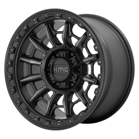 KMC KM547 CARNAGE – 17X9 – 5X127 – 0 mm – SATIN BLACK W/ GRAY TINT