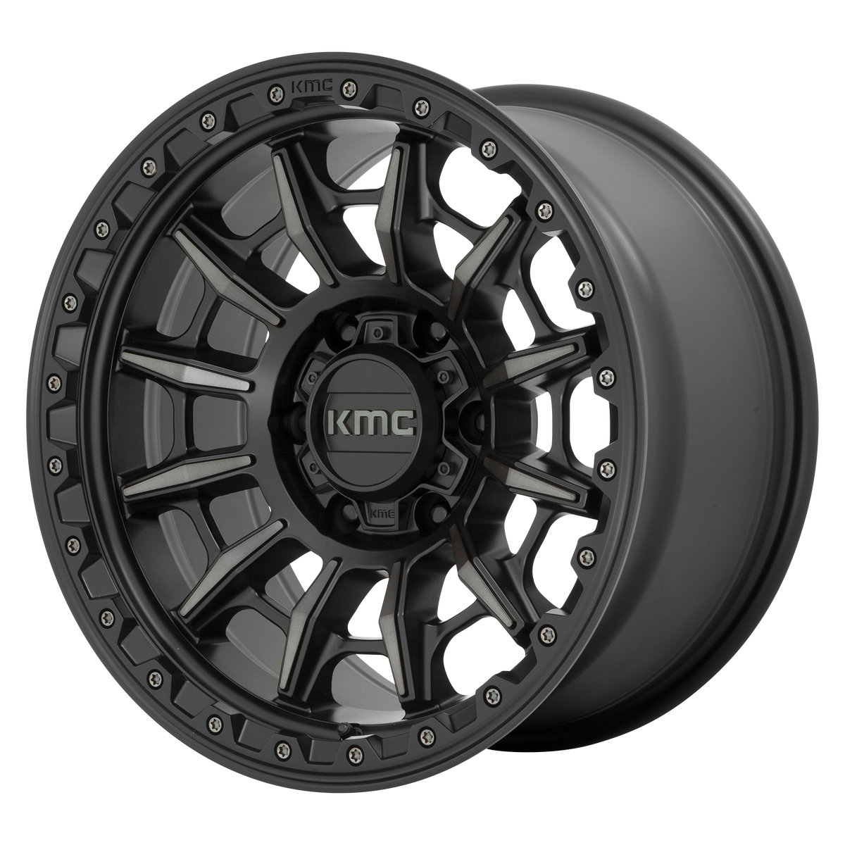 KMC KM547 CARNAGE – 17X9 – 5X127 – -12 mm – SATIN BLACK W/ GRAY TINT