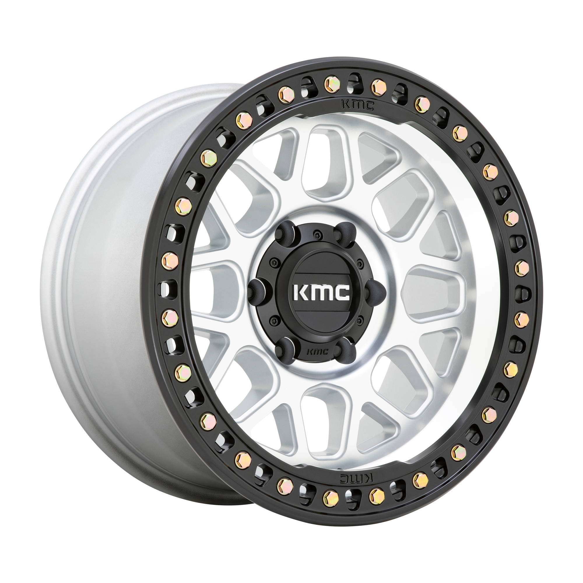 KMC KM549 GRS – 20X9 – 8X165.1 – 0 mm – MACHINED W/ SATIN BLACK LIP