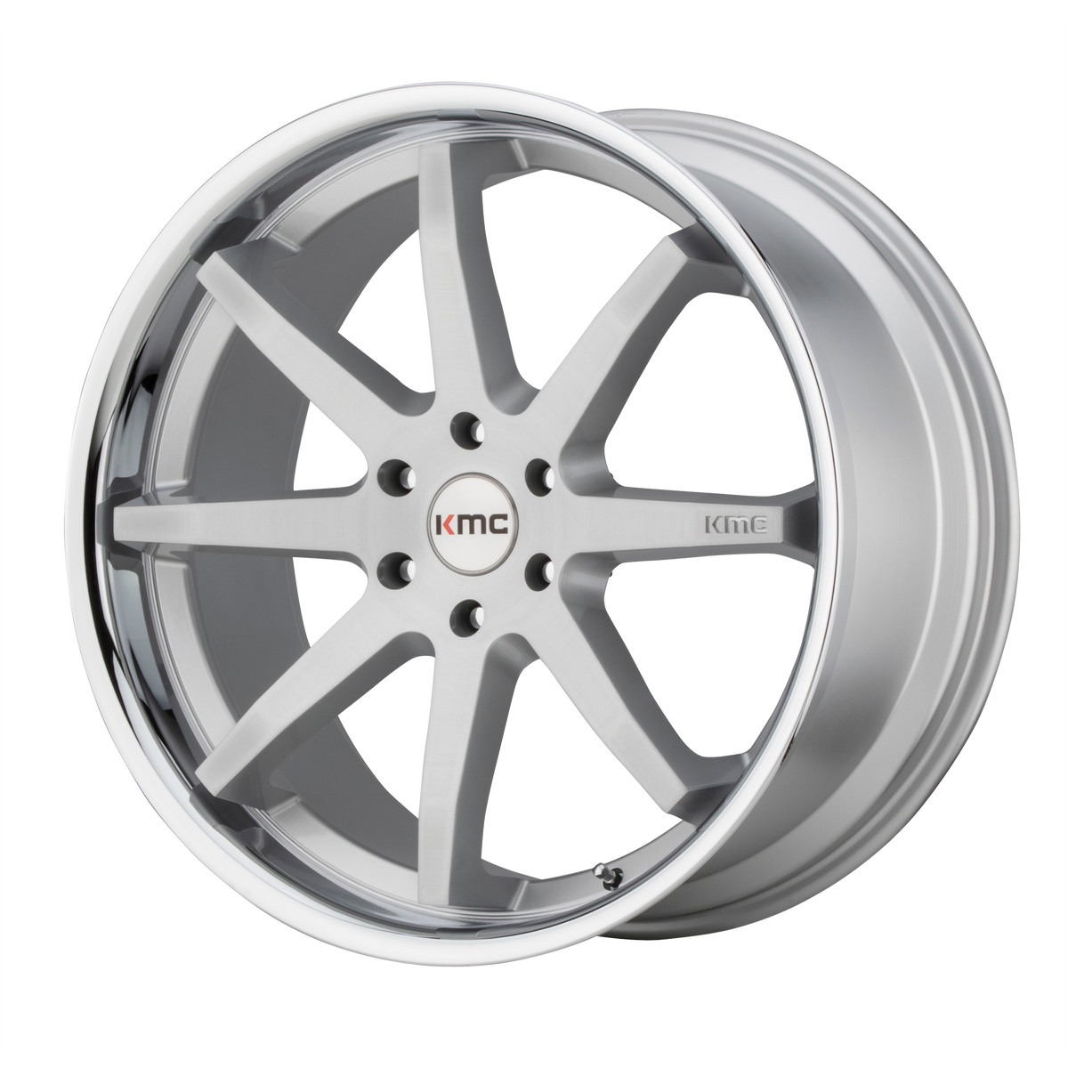 KMC KM715 REVERB – 20X9 – 5X114.3 – 30 mm – BRUSHED SILVER W/ CHROME LIP