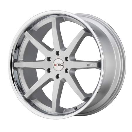 KMC KM715 REVERB – 20X9 – 5X114.3 – 30 mm – BRUSHED SILVER W/ CHROME LIP
