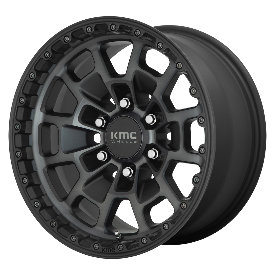KMC KM718 SUMMIT – 17X8.5 – 6X139.7 – 0 mm – SATIN BLACK W/ GRAY TINT